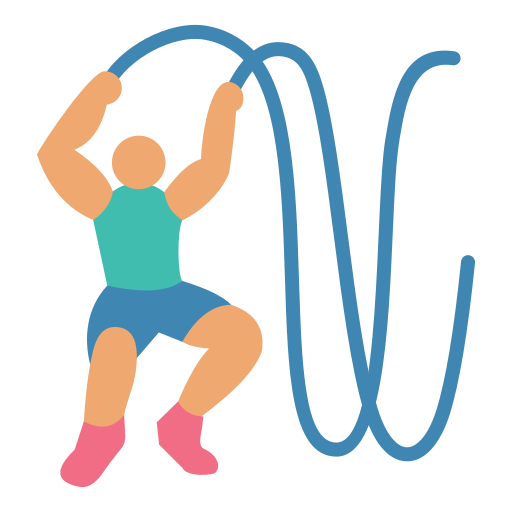 man swinging on a rope