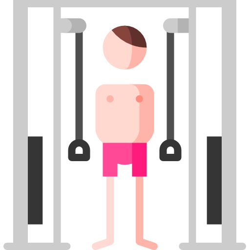 person working out with cable weights