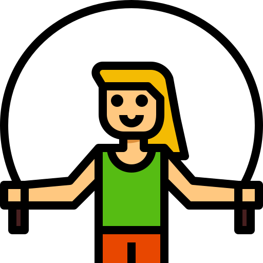 smiling woman jumping rope