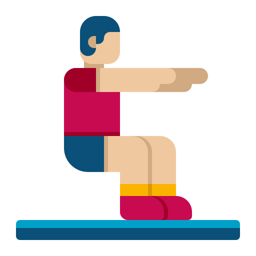 person doing squats against a wall