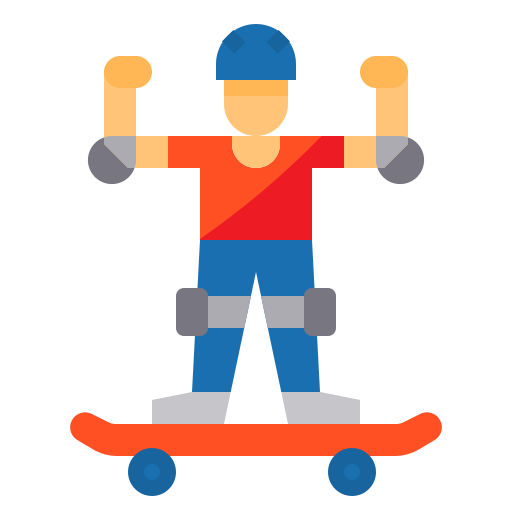 man training with a skateboard